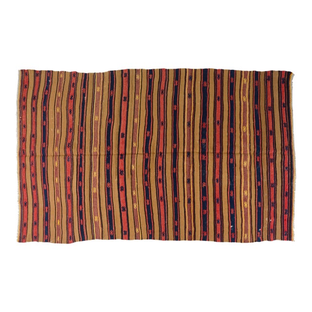 Antique Anatolian Stripe Kilim Rug For Sale