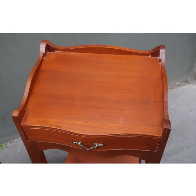 Brown 1970s Pair of French Louis XV Style Side Tables Nightstands For Sale - Image 8 of 15