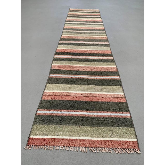 Turkish Narrow Kilim Runner Rug For Sale - Image 3 of 7