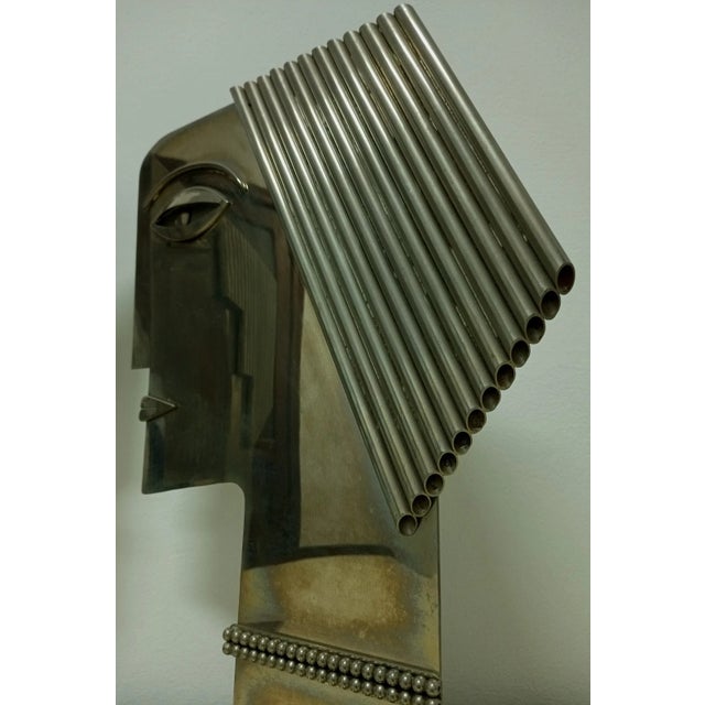 Chrome 1970s Austria Pair Modernist Profile Head Sculptures tamped Hagenauer Wien - a Pair For Sale - Image 8 of 14