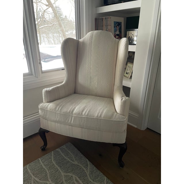 1980s Drexel Heritage Wingback Chair For Sale In Detroit - Image 6 of 18