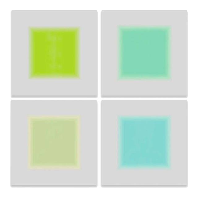 Geometric Art Prints 4 Piece 48x48 "Square on Square" by Angela Cameron For Sale
