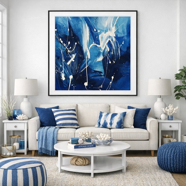 2010s "Waves 2" Modern Expressionist Limited Edition Art Print (Of Acrylic on Canvas Painting) by Shabs Beigh For Sale - Image 5 of 5