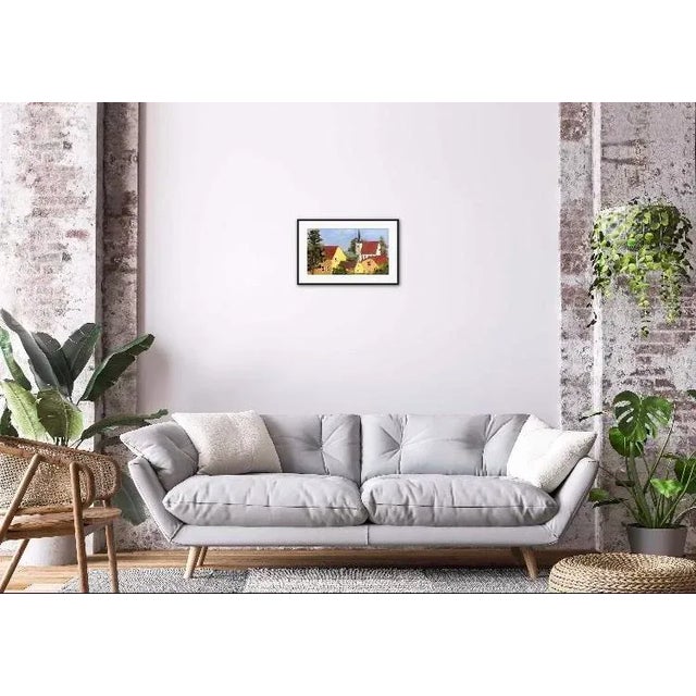 Wood "Mendocino Cemetery Church View" Contemporary Impressionist Style Landscape Oil Painting For Sale - Image 7 of 12