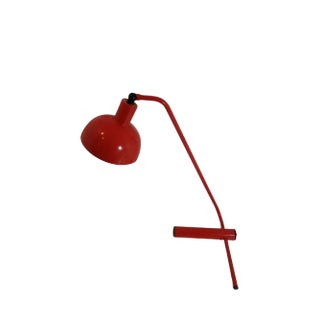 Minimalist Red Desk Lamp, Italy, Mid-20th Century For Sale
