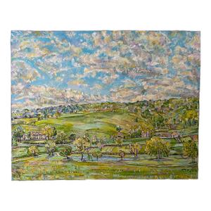 Tyka" Blue Sky Over Ovoka" Oil Painting