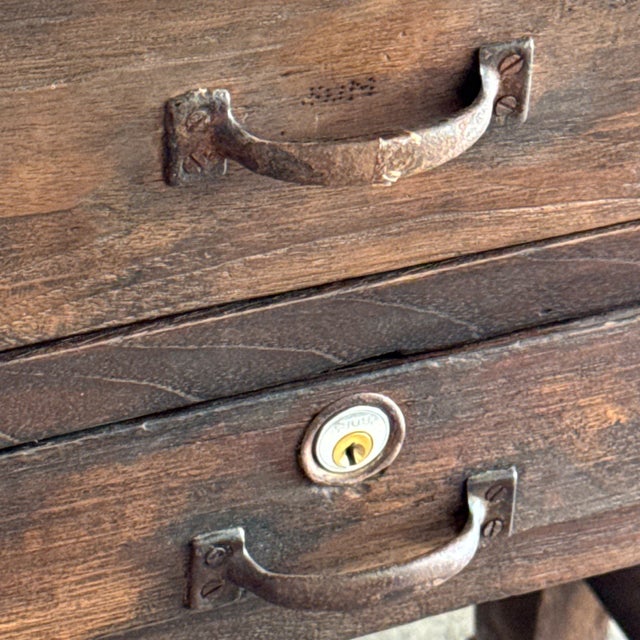 Vintage Indonesian Teak Workshop Table, 1930s For Sale - Image 9 of 11