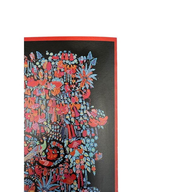 Printmaking Materials Vintage Framed Authentic Original Hermès Art Advertisement Lithograph Featuring Hermès "Légende Moghole" Silk Scarf For Sale - Image 7 of 8