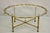 Vintage LaBarge Italian Hollywood Regency Burnished Brass & Glass Scalloped Edge Tray Top Coffee Table. Circa Late 20th...