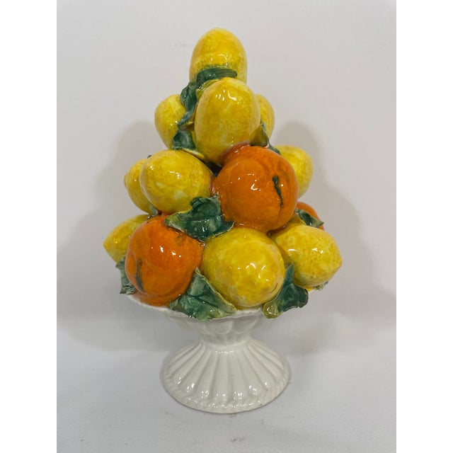 Mid 20th Century Petite Italian Lemons and Oranges Ceramic Topiary For Sale - Image 14 of 16