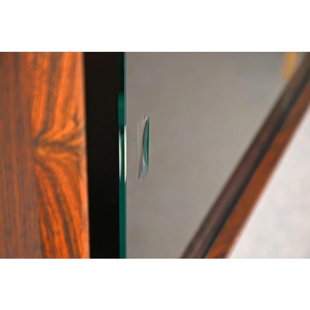 Italian Showcase in Wood with Sliding Glass by Dino Cavalli, 1970s For Sale - Image 16 of 18