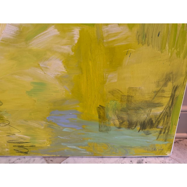 “Happy Place” Large Abstract Oil Painting For Sale - Image 4 of 7