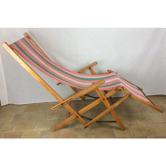 American Ergelax Mid-Century Folding Canvas Lounge Chair For Sale - Image 3 of 11