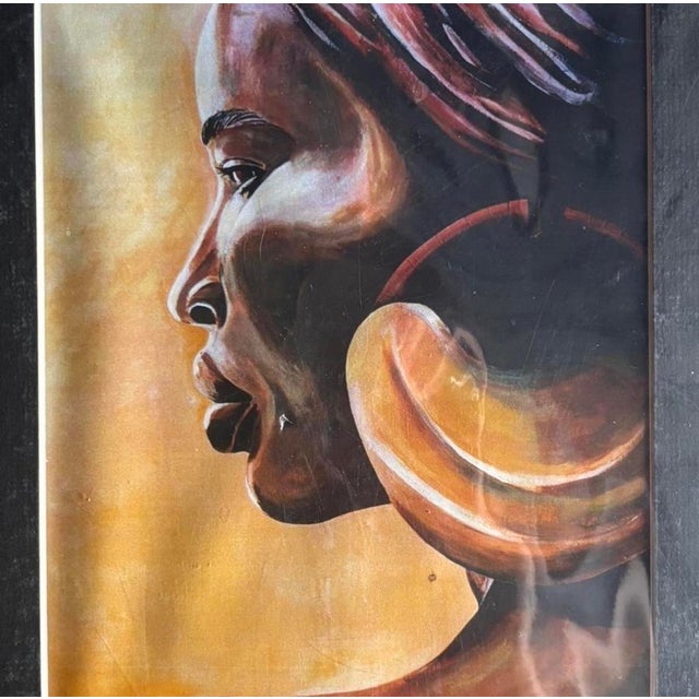 The product is a framed medium-sized acrylic painting on canvas of a woman's portrait by artist Vernon Lawhorn from...