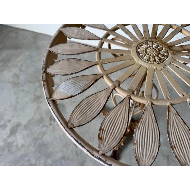 Vintage French Style Metal Garden Side Table / Plant Stand For Sale - Image 12 of 12