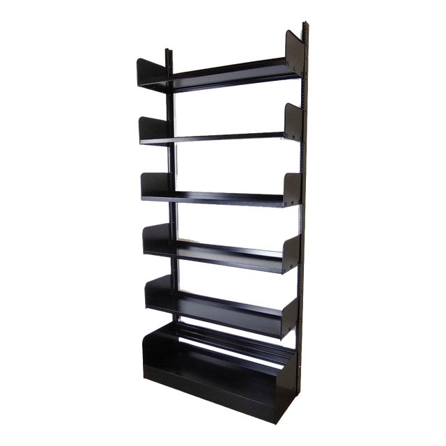 Black Metal Congress Bookcase attributed to Lips Vago, 1970s For Sale