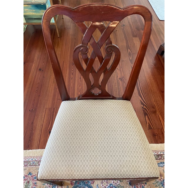 Brown Baker Chippendale-Inspired Mahogany Pretzel Back Dining Chairs. Two Arm Chairs and Four Side Chairs For Sale - Image 8 of 11