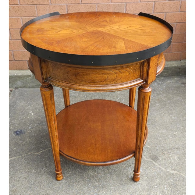 Late 20th Century Bookmatched Fruitwood Gueridon Table For Sale - Image 4 of 5