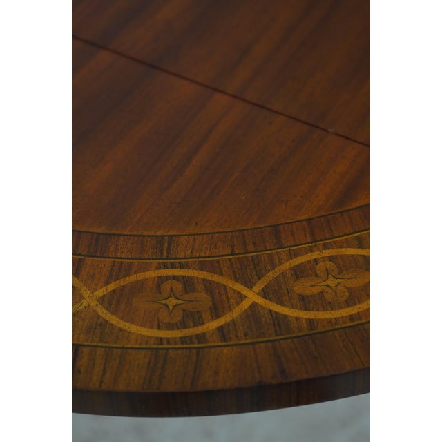 Maitland Smith Mahogany Inlaid 1 Drawer Pembroke Table For Sale - Image 9 of 18