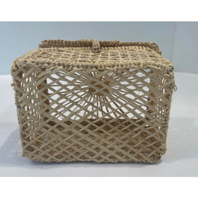 Vintage Woven Straw Trinket Box For Sale - Image 9 of 9
