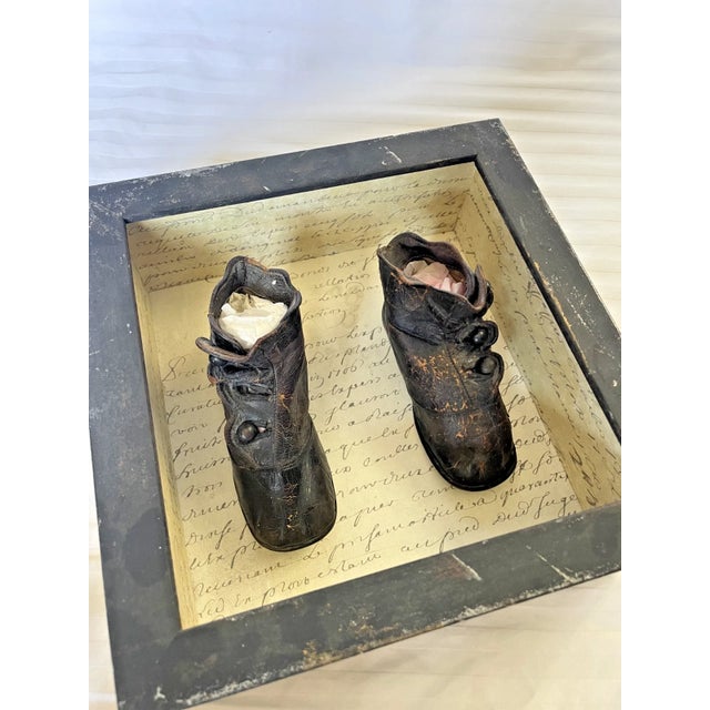 Framed Antique Baby Shoes For Sale - Image 4 of 5