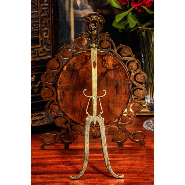 Stunning Large Solid Brass Antique Photo Picture Frame Ornate Art Nouveau Scroll Floral Style For Sale - Image 11 of 14