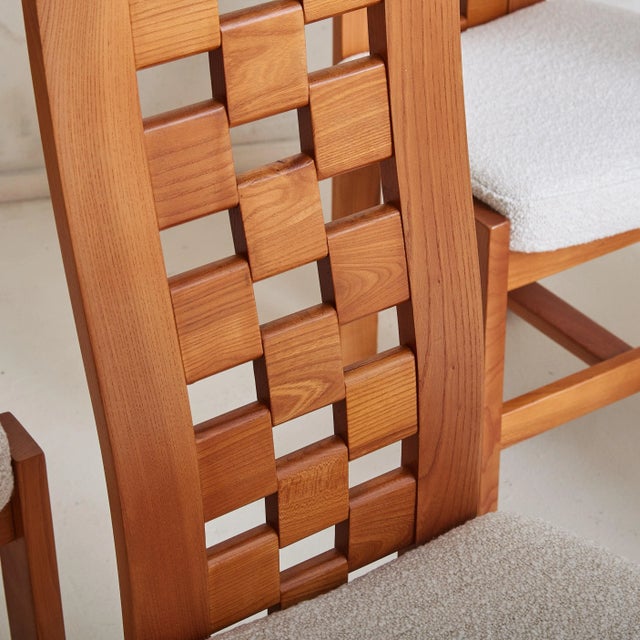 Elm Dining Chair Attributed to Maison Regain, 1970s - 2 Available For Sale - Image 10 of 12