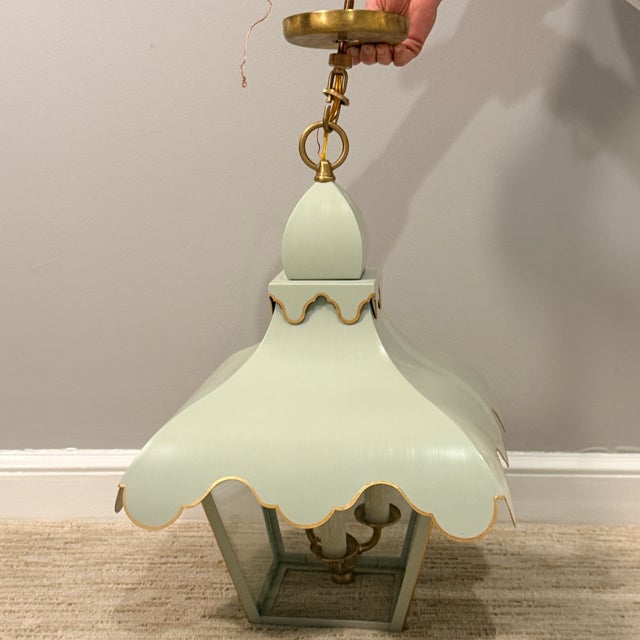 Metal Custom Colleen & Company Tole Tent Lantern For Sale - Image 7 of 8