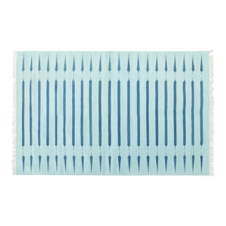 Amritsar Rug, 4' x 6', Seaglass and Deep Blue For Sale