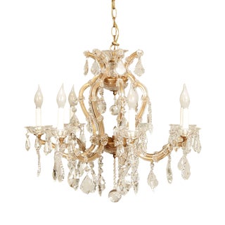 Italian Baroque Style 7-Light Crystal Chandelier (B) For Sale