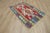 1980s Traditional Blue Red Geometric Kilim For Sale - Image 4 of 12