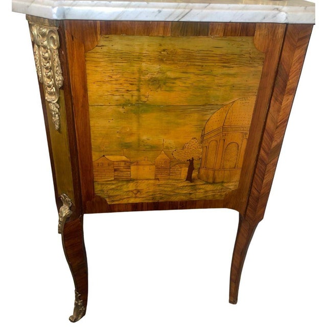 Gilbert Late 18th Century French Marquetry Commode With Marble Top Signed André-Louis Gilbert For Sale - Image 4 of 10
