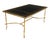 Rare signed Dennis & Leen rectangular cocktail table that features black lacquer top, hand forged iron bamboo style base...