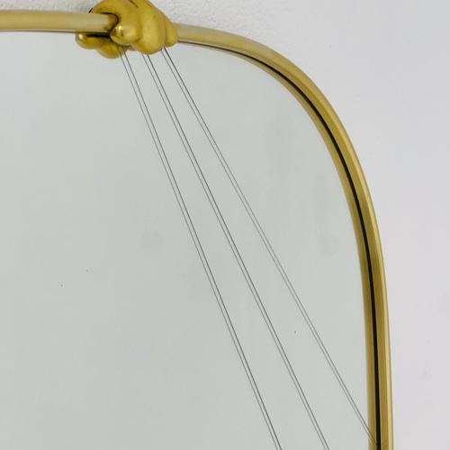 Black Mid-Century German Asymmetric Brass Mirror, 1960s For Sale - Image 8 of 11