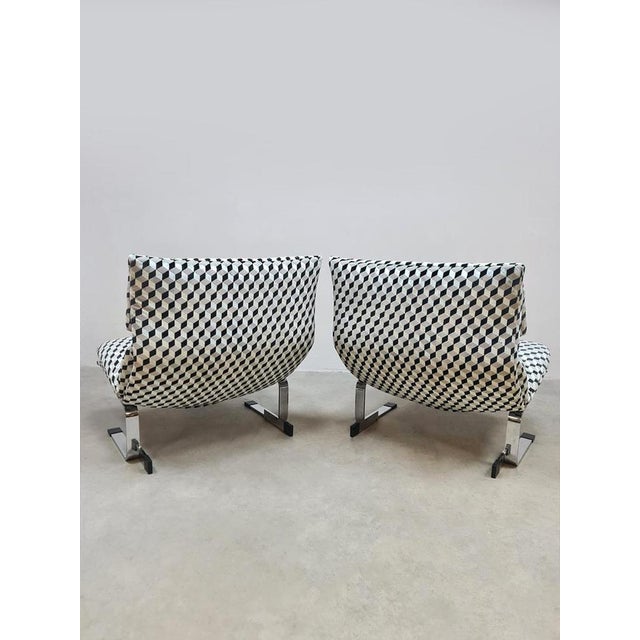 Vintage Italian Design Onda Wave Lounge Chairs by Fauteuils Giovanni Offredi for Saporiti, 1970s For Sale - Image 6 of 7