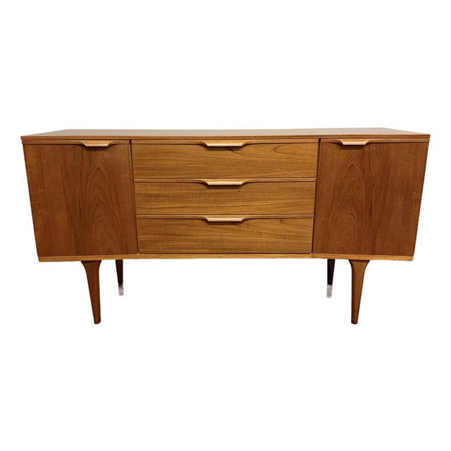 Small Mid-Century Teak Sideboard With Curved Front For Sale