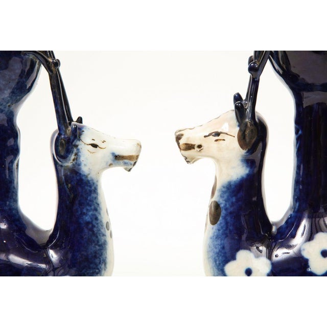 Pair of Chinese Porcelain Candleholders in the Form of Deer For Sale In New York - Image 6 of 12