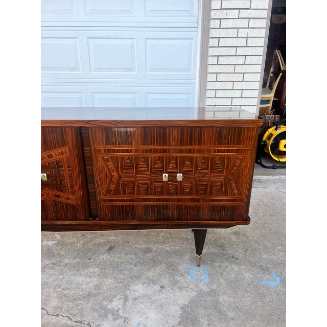 French Art Deco Macassar Ebony Sideboard or Credenzas 1940s For Sale - Image 11 of 12