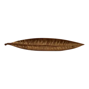 Vintage Virginia Metalcrafters Brass Euphorbia Codiaeum Leaf Dish