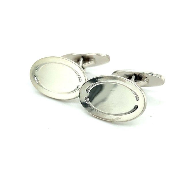 Traditional 1990s Pair of Georg Jensen Estate Mens Cufflinks Sterling Silver For Sale - Image 3 of 7