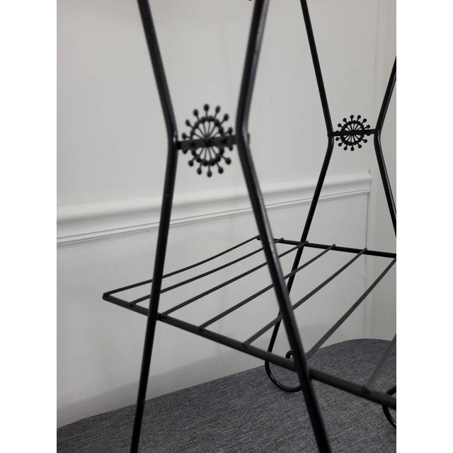 Mid-Century Modern 1960s Mid-Century Modern Black Metal Telephone Stand For Sale - Image 3 of 9