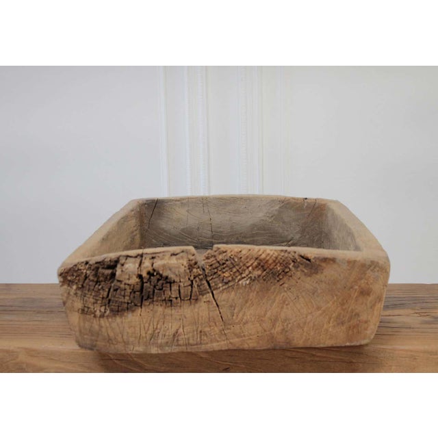 Vintage Wood Trough Bowl Centerpiece For Sale In Los Angeles - Image 6 of 9