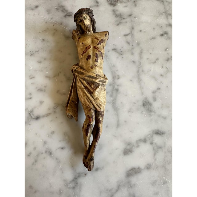 17th Century Alpine Wooden Christ Torso with Polychrome Traces For Sale - Image 15 of 15