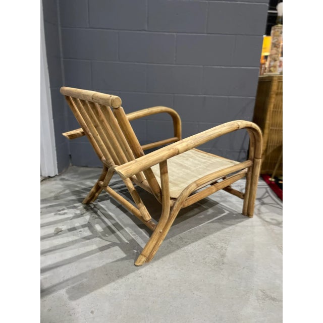 Mid-Century Modern Mid Century Rattan Arm Chair Frames - a Pair For Sale - Image 3 of 6