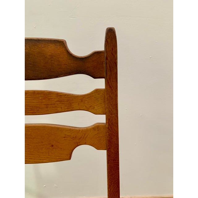 1960s "Razorblade" Oak Chairs Attributed to Henning Kjærnulf For Sale - Image 9 of 13