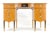 Adams Style Satin Wood Hand Painted 7 Drawers Desk Vanity Table Decorative For Sale - Image 9 of 12