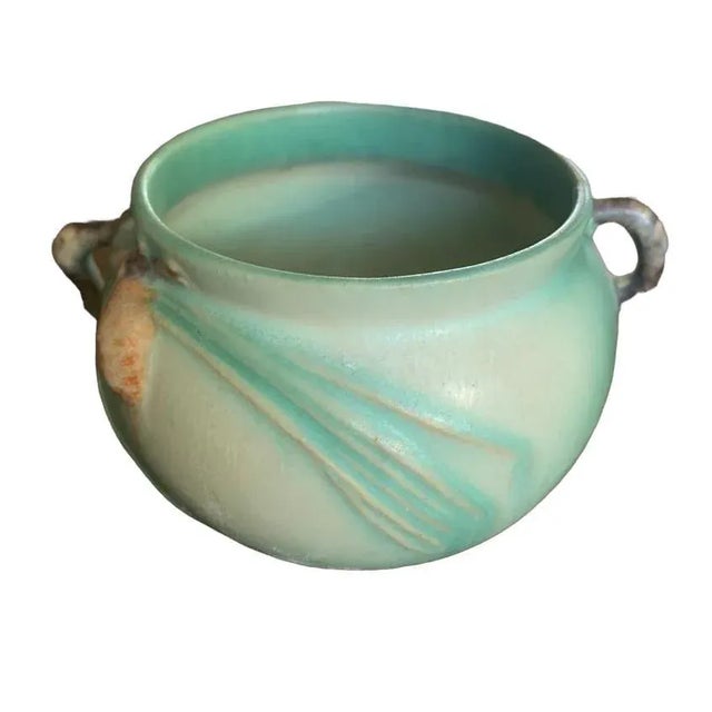 1930s Jardiniere Green Roseville Pinecone Vase For Sale - Image 12 of 12