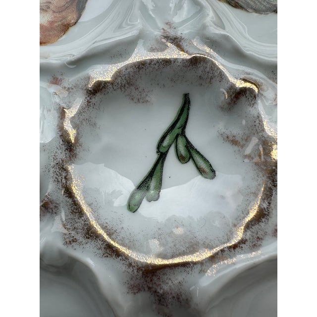 Antique Lafarge & Cie Limoges Oyster Plate, Hand-Painted For Sale In Miami - Image 6 of 6