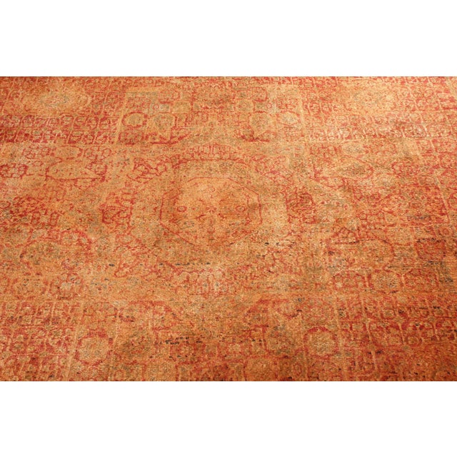 2010s Rug & Kilim’s Classic Agra Style Rug in Red, Orange Geometric Pattern For Sale - Image 5 of 8