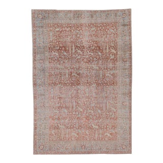 Antique Zabihi Collection Persian Tabriz Animal Scene Room Carpet - 8'9" x 12'9" For Sale